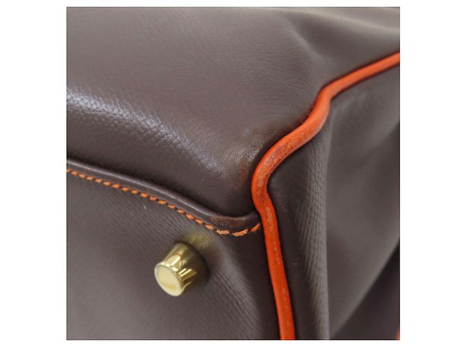 Borsa Hermès Kelly 40 Marrone Arancione - vista 32