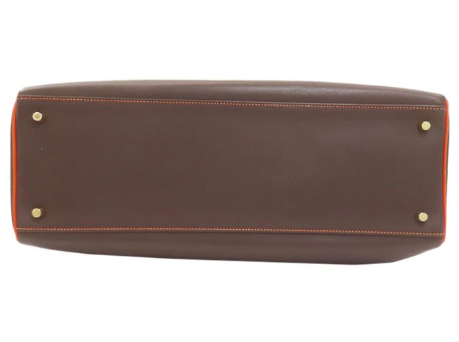 Borsa Hermès Kelly 40 Marrone Arancione - vista 4