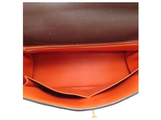 Borsa Hermès Kelly 40 Marrone Arancione - vista 5