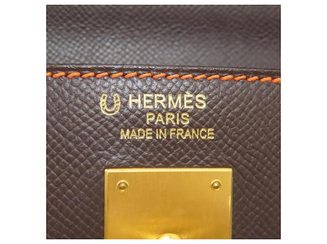 Borsa Hermès Kelly 40 Marrone Arancione - vista 6