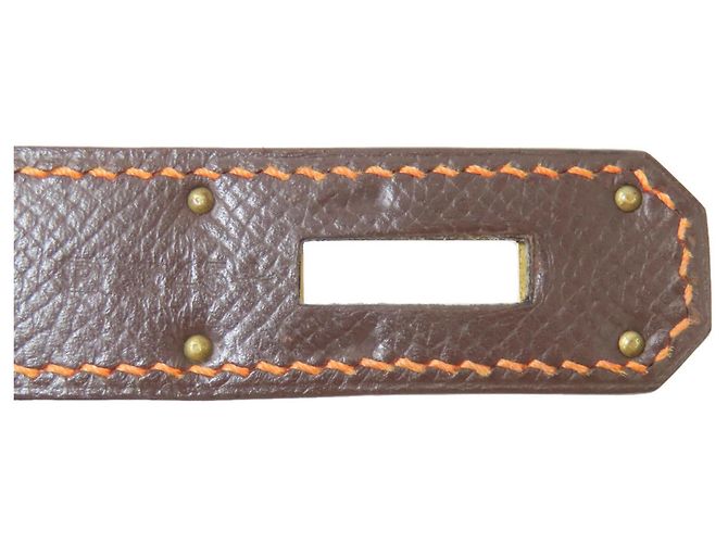 Borsa Hermès Kelly 40 Marrone Arancione - vista 7