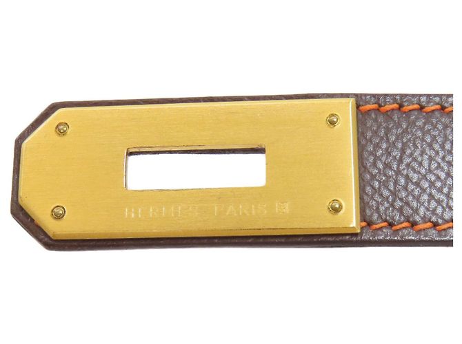 Borsa Hermès Kelly 40 Marrone Arancione - vista 8