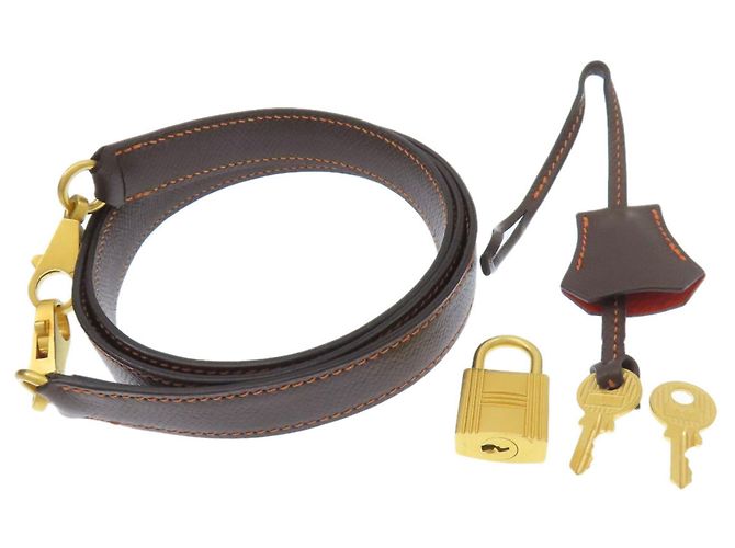 Borsa Hermès Kelly 40 Marrone Arancione - vista 9