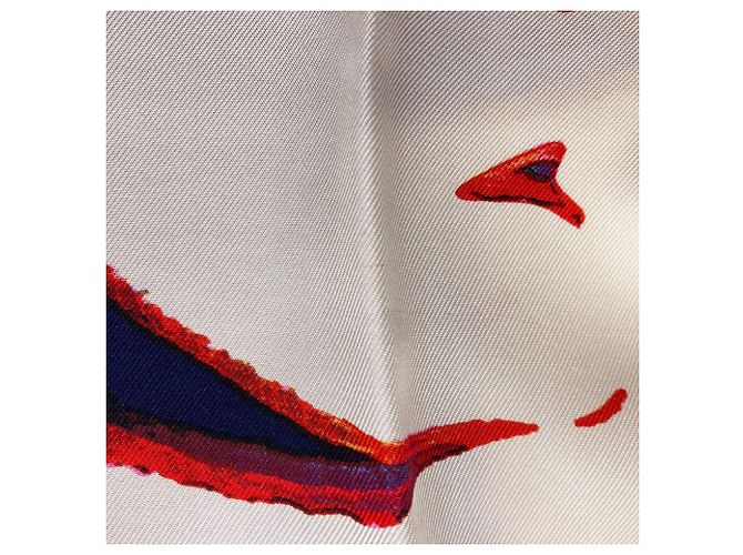 Foulard in seta Chanel Coco Mark in blu navy e bianco - vista 10