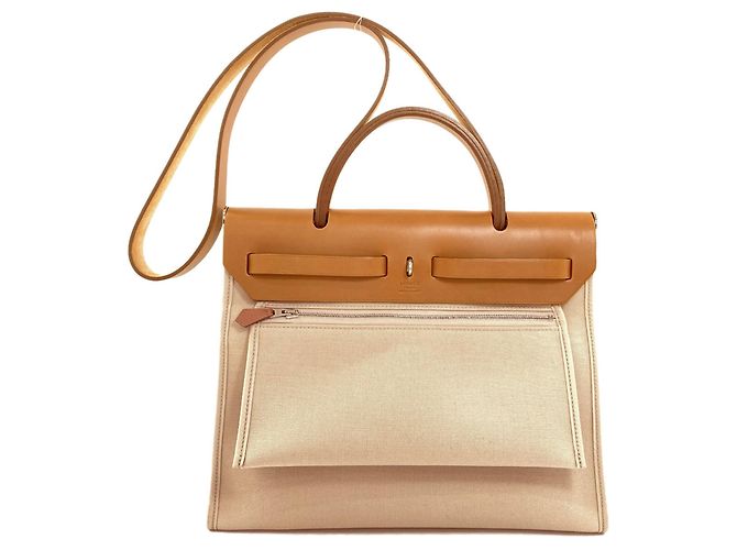 Borsa Hermès Herbag Zip 31 Beige - vista 2