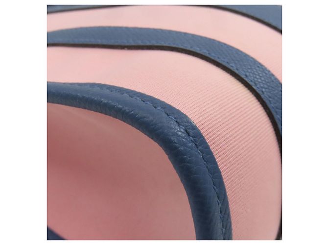 Borsa Tote Petit H di Hermès in blu e rosa - vista 19