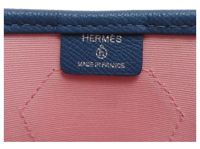 Borsa Tote Petit H di Hermès in blu e rosa - vista 6