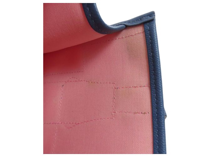 Borsa Tote Petit H di Hermès in blu e rosa - vista 8