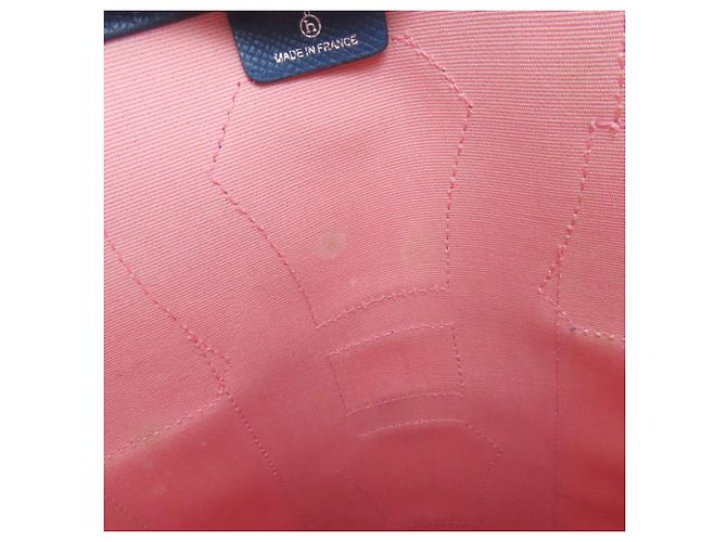 Borsa Tote Petit H di Hermès in blu e rosa - vista 9
