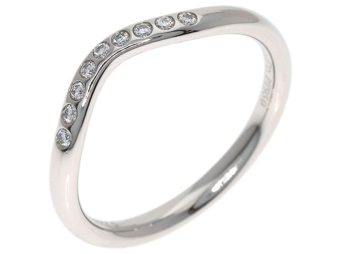 Tiffany & Co. Diamantring mit gebogenem Band aus Platin - Ansicht 2