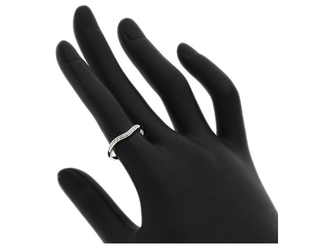 Tiffany & Co. Diamantring mit gebogenem Band aus Platin - Ansicht 7