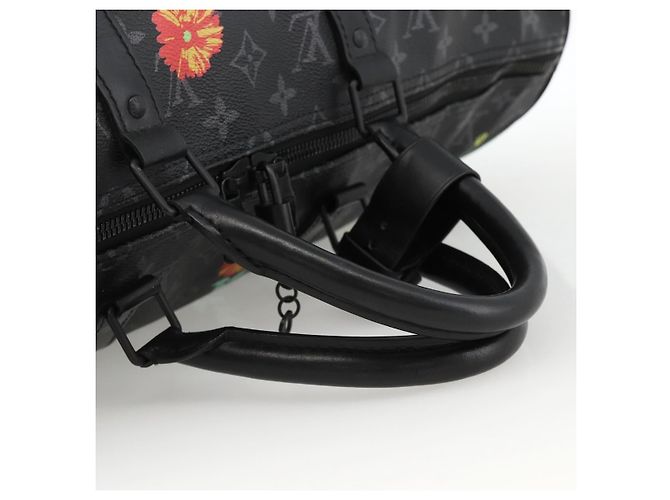 Louis Vuitton Keepall Bandouliere Limited Edition Foliage Monogram Eclipse 50 Nero - vista 7