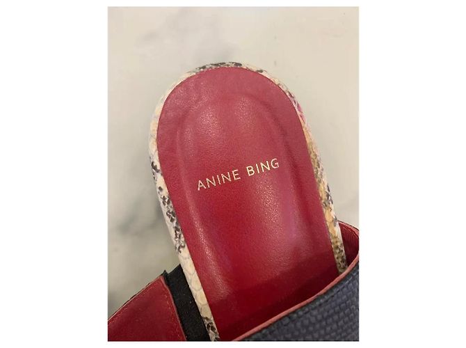 Anine Bing Daphne Mules Python Print Leather Multicolor - view 2