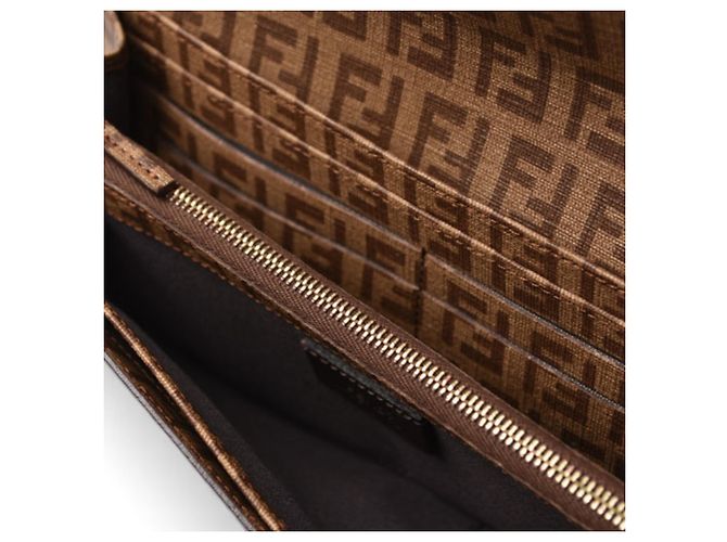 Fendi Zucca Lange Geldbörse Braun Beige - Ansicht 6