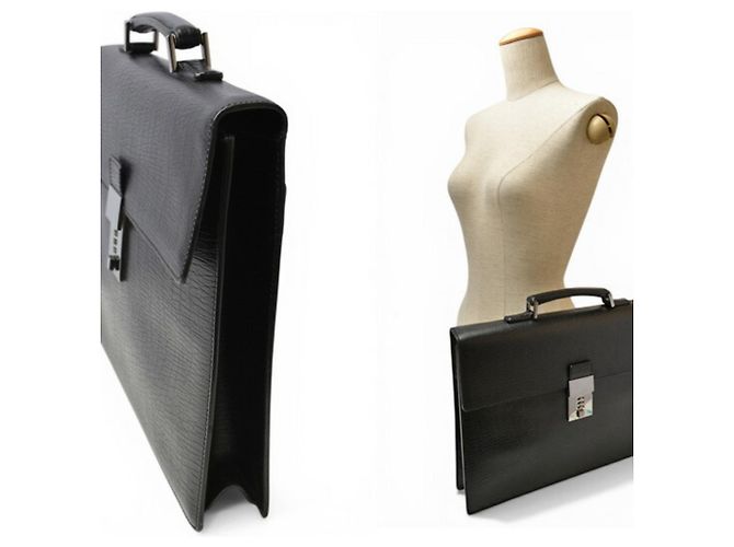 Borsa da lavoro in pelle nera Gucci Nero - vista 3