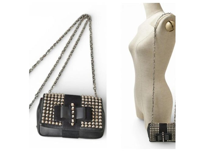 Borsa a Spalla Mini Chain Christian Louboutin Nero - vista 3