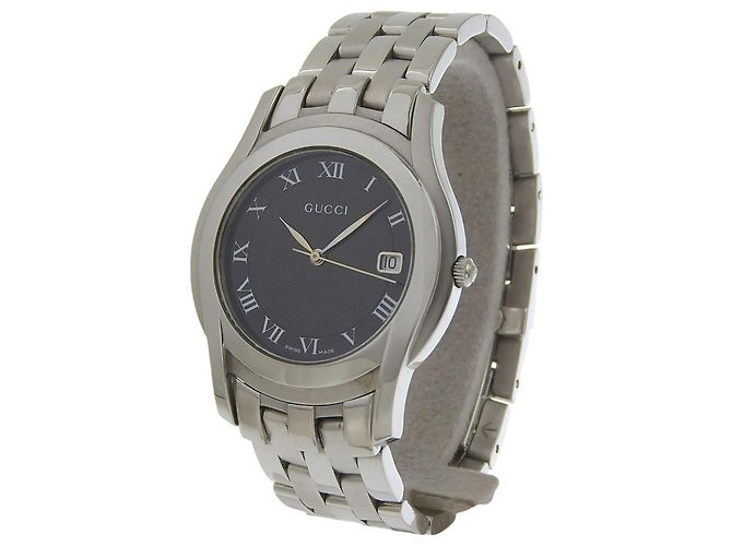 Gucci 5500M Edelstahl Schwarz Quarz Analog Uhr - Ansicht 2