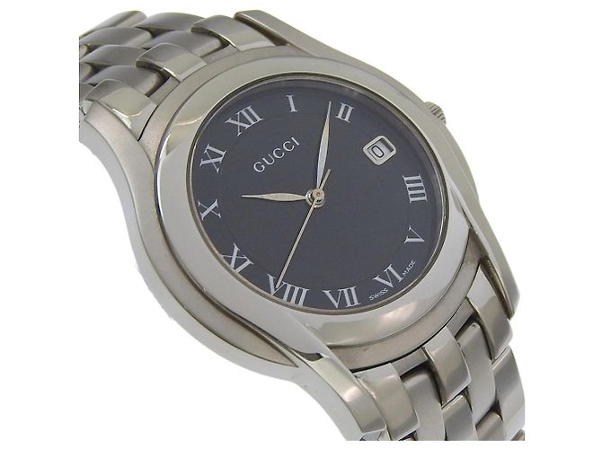 Gucci 5500M Edelstahl Schwarz Quarz Analog Uhr - Ansicht 3