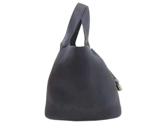 Hermès Picotin Lock MM Handtasche Marineblau - Ansicht 3