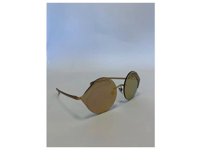 Bulgari 6089 Serpenti Mirrored Sunglasses Rose Gold Metal Golden - view 2