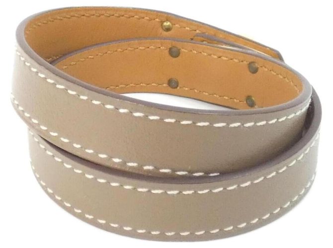 Bracciale Charm Double Tour Kelly di Hermès Beige Taupe - vista 2