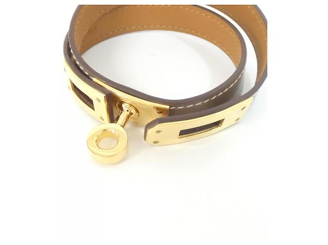 Bracciale Charm Double Tour Kelly di Hermès Beige Taupe - vista 5