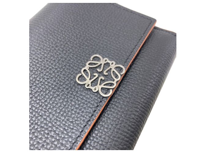 Billetera de cuero bi-fold Anagram Loewe Negro - vista 13