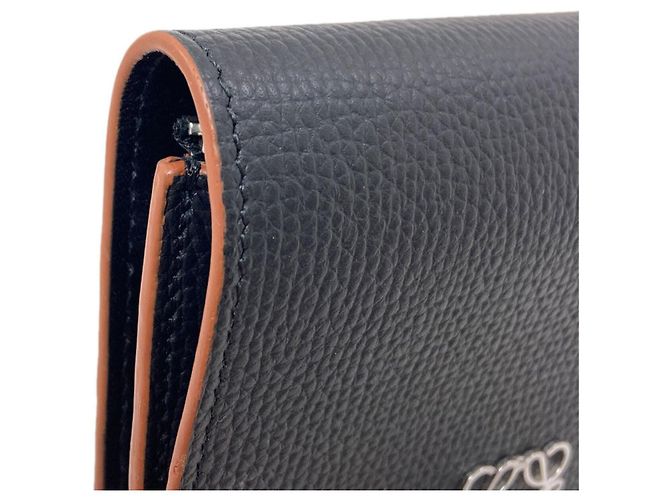 Billetera de cuero bi-fold Anagram Loewe Negro - vista 15