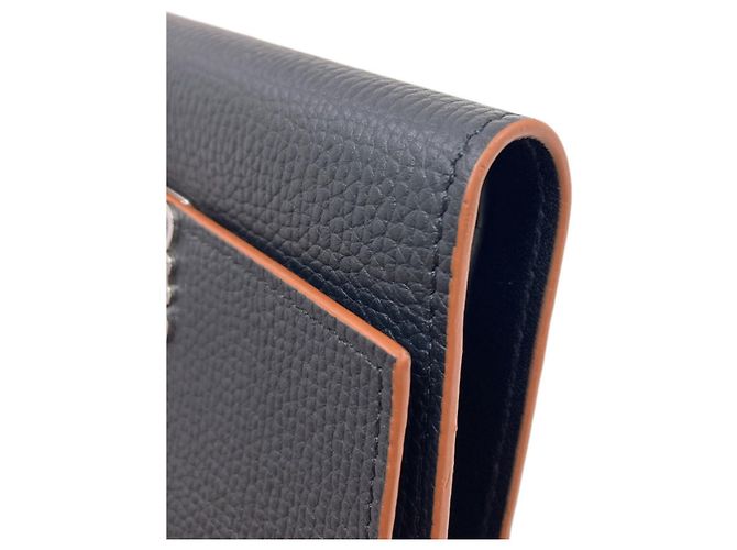 Billetera de cuero bi-fold Anagram Loewe Negro - vista 16