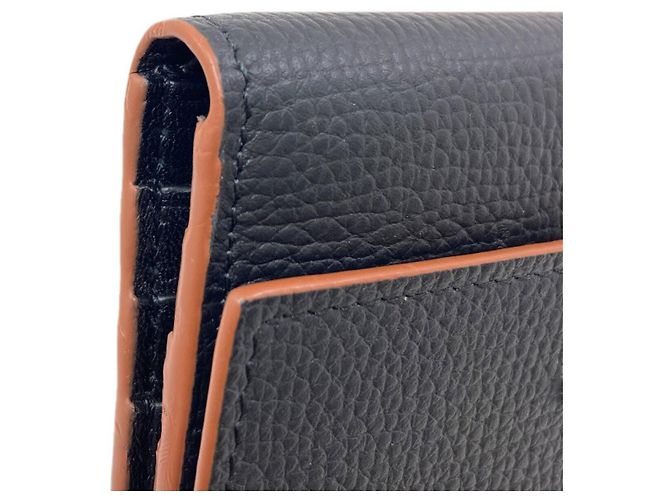 Billetera de cuero bi-fold Anagram Loewe Negro - vista 17