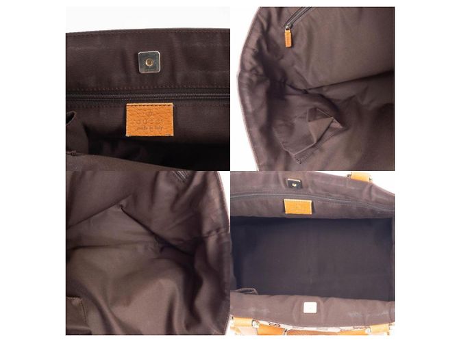 Borsa Tote Gucci Abbey Marrone in Tela GG e Pelle - vista 14
