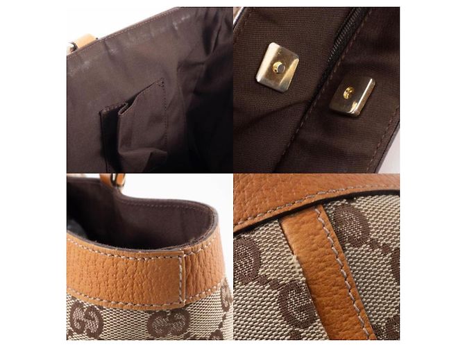 Borsa Tote Gucci Abbey Marrone in Tela GG e Pelle - vista 15