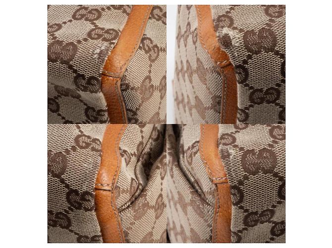Borsa Tote Gucci Abbey Marrone in Tela GG e Pelle - vista 18