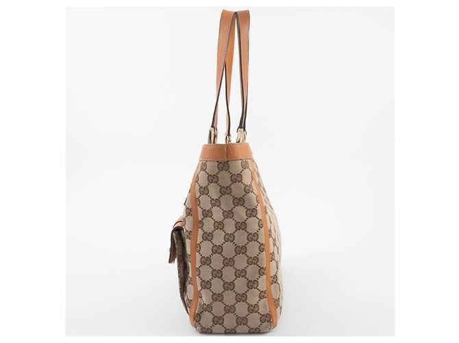 Borsa Tote Gucci Abbey Marrone in Tela GG e Pelle - vista 4