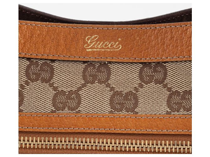 Borsa Tote Gucci Abbey Marrone in Tela GG e Pelle - vista 9