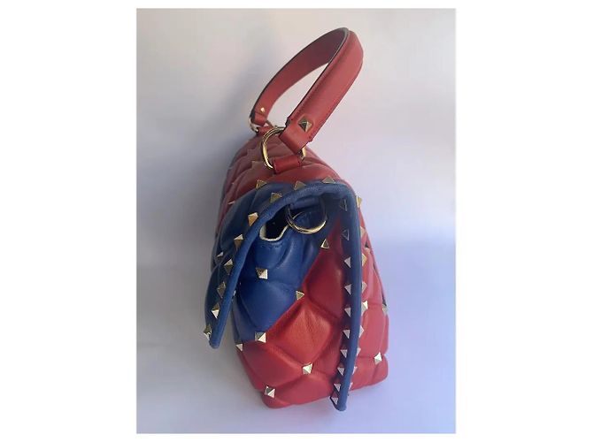 Borsa Valentino Garavani Candy Stud in pelle trapuntata blu e rossa Multicolore - vista 3