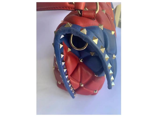 Borsa Valentino Garavani Candy Stud in pelle trapuntata blu e rossa Multicolore - vista 5