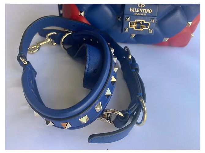 Borsa Valentino Garavani Candy Stud in pelle trapuntata blu e rossa Multicolore - vista 7