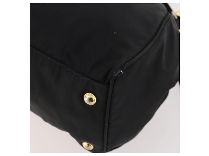 PRADA Borsa a Mano Nylon 2 vie Nero Oro Auth YKZ792 D'oro - vista 16