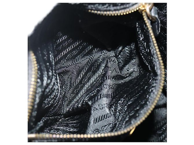 PRADA Borsa a Mano Nylon 2 vie Nero Oro Auth YKZ792 D'oro - vista 24