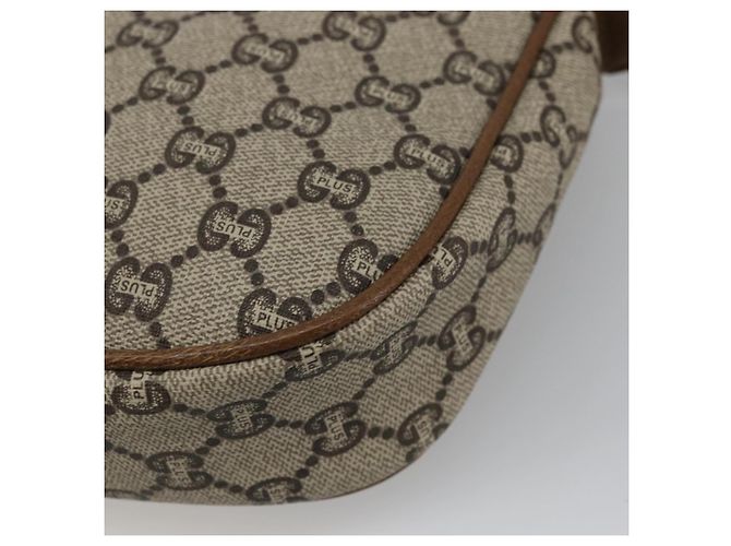 Borsa a Spalla GUCCI GG Plus Supreme PVC Beige Oro Auth ka3460 D'oro - vista 14