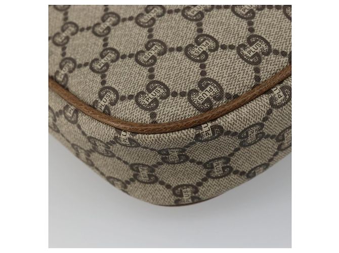 Borsa a Spalla GUCCI GG Plus Supreme PVC Beige Oro Auth ka3460 D'oro - vista 15