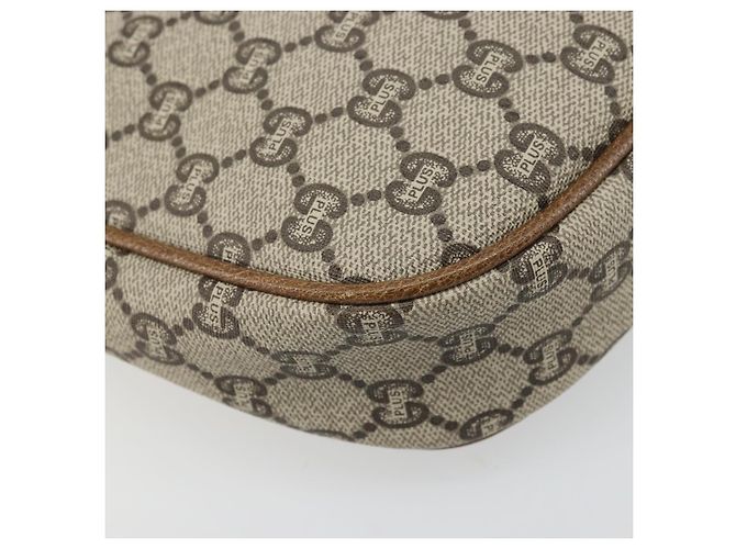 Borsa a Spalla GUCCI GG Plus Supreme PVC Beige Oro Auth ka3460 D'oro - vista 17