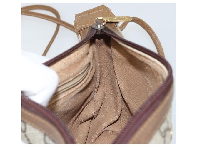 Borsa a Spalla GUCCI GG Plus Supreme PVC Beige Oro Auth ka3460 D'oro - vista 19