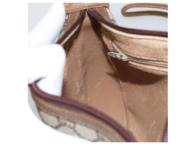 Borsa a Spalla GUCCI GG Plus Supreme PVC Beige Oro Auth ka3460 D'oro - vista 20