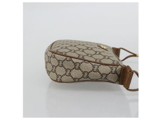 Borsa a Spalla GUCCI GG Plus Supreme PVC Beige Oro Auth ka3460 D'oro - vista 3
