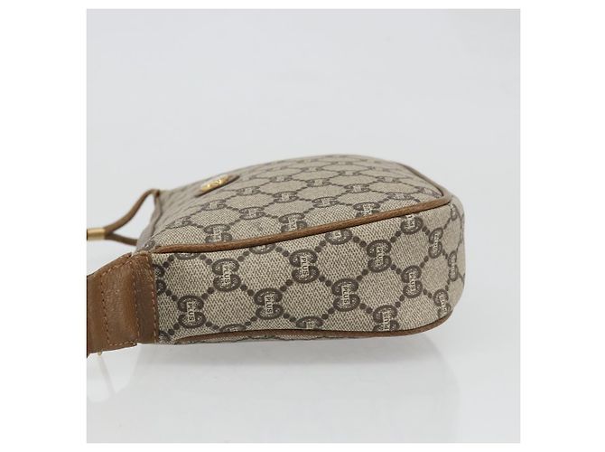 Borsa a Spalla GUCCI GG Plus Supreme PVC Beige Oro Auth ka3460 D'oro - vista 4