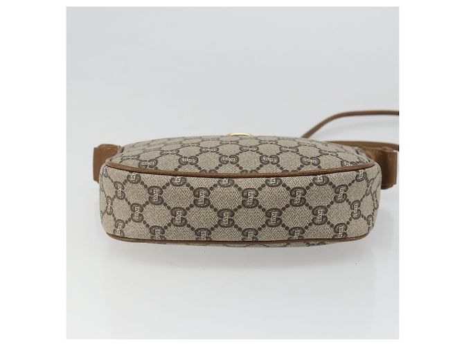 Borsa a Spalla GUCCI GG Plus Supreme PVC Beige Oro Auth ka3460 D'oro - vista 5