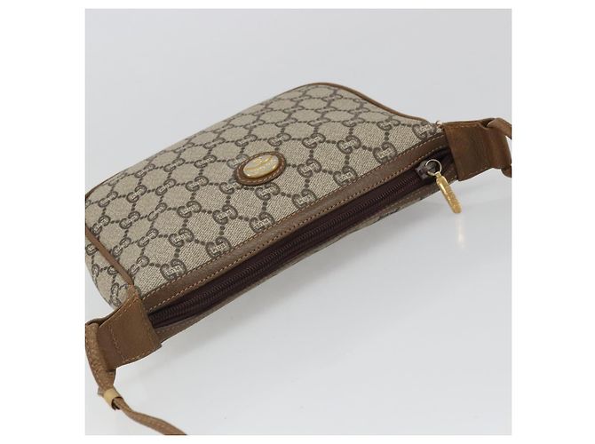 Borsa a Spalla GUCCI GG Plus Supreme PVC Beige Oro Auth ka3460 D'oro - vista 6