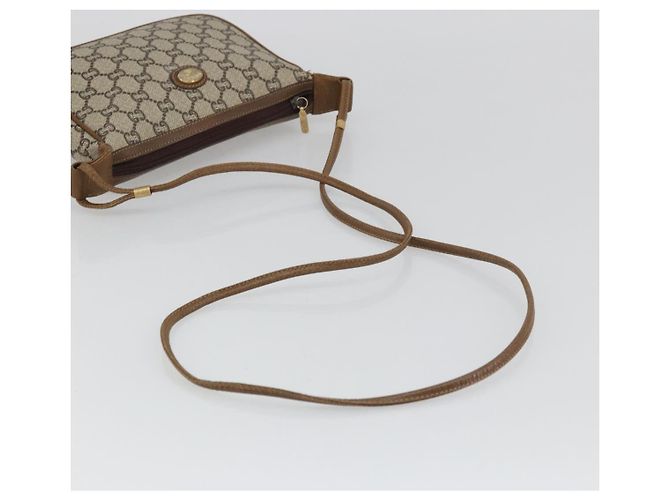 Borsa a Spalla GUCCI GG Plus Supreme PVC Beige Oro Auth ka3460 D'oro - vista 7